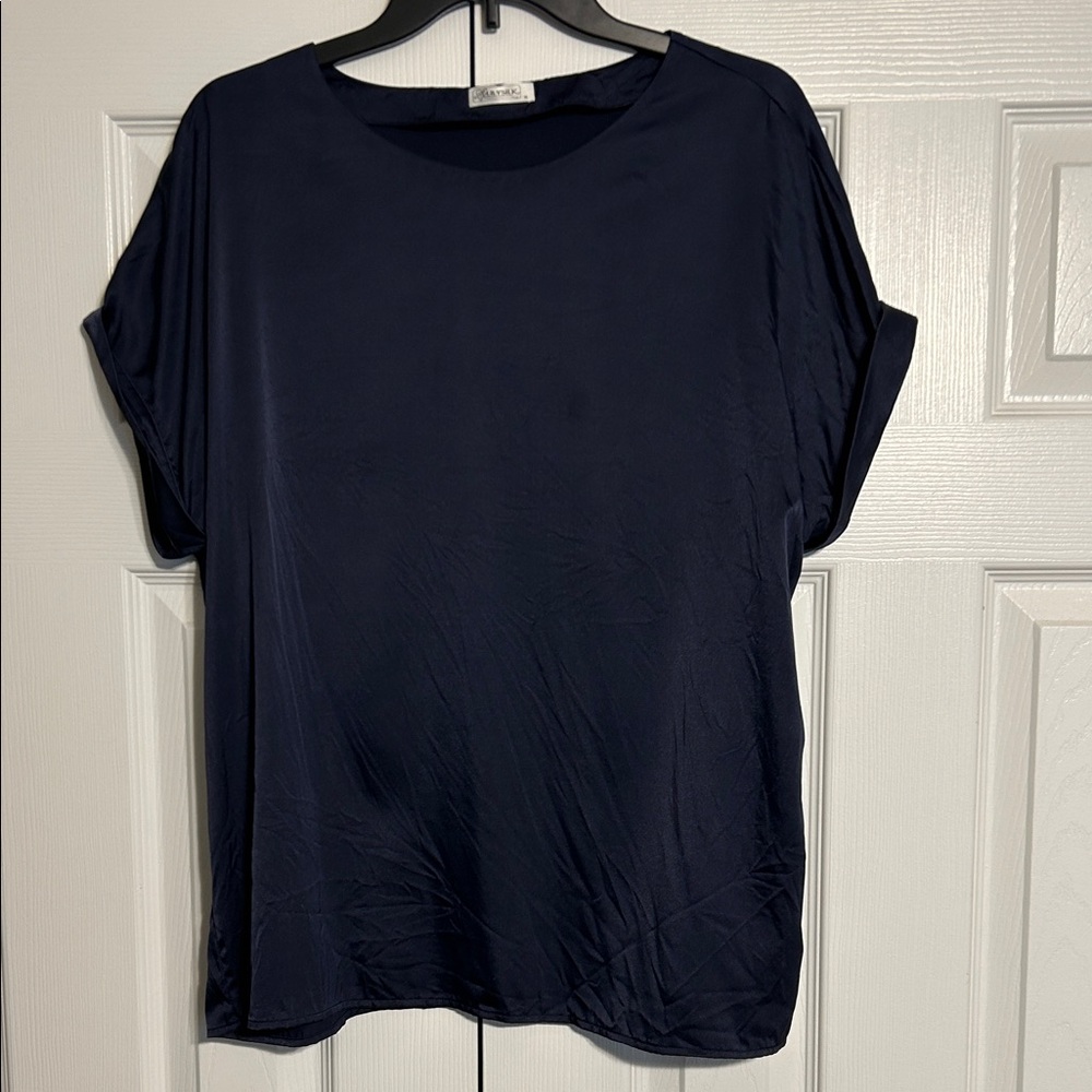 Navy Blue LilySilk Women's Top